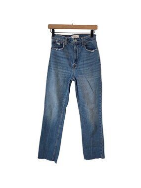 Abercrombie & Fitch Ankle Straight Ultra High Rise Jeans Light Wash Denim 26